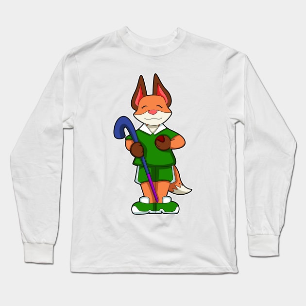 Fox at Hockey with Hockey stick Long Sleeve T-Shirt by Markus Schnabel